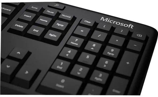 Alt view image 2 of 6 - Microsoft Ergonomic Keyboard - Cable Connectivity - USB 2.0 Type A Interface - 126 Key(s) - MS Office, Emoji, Search, Multimedia, Mute, Volume Up, Volume Down, Music, Previous Track, Next Track, Play/