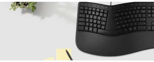 Alt view image 5 of 6 - Microsoft Ergonomic Keyboard - Cable Connectivity - USB 2.0 Type A Interface - 126 Key(s) - MS Office, Emoji, Search, Multimedia, Mute, Volume Up, Volume Down, Music, Previous Track, Next Track, Play/