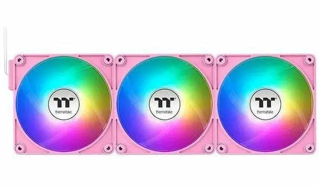 Alt view image 9 of 15 - Thermaltake CT140 EX ARGB Sync PC Cooling Fan 3 Pack, PWM 500~1800 RPM, 5V Motherboard Sync, 16.8 Million Colors 9 LEDs, MagForce 2.0 Connectors, Hydraulic Bearing, Bubble Pink, CL-F221-PL14PK-A