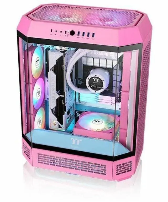 Alt view image 14 of 15 - Thermaltake CT140 EX ARGB Sync PC Cooling Fan 3 Pack, PWM 500~1800 RPM, 5V Motherboard Sync, 16.8 Million Colors 9 LEDs, MagForce 2.0 Connectors, Hydraulic Bearing, Bubble Pink, CL-F221-PL14PK-A