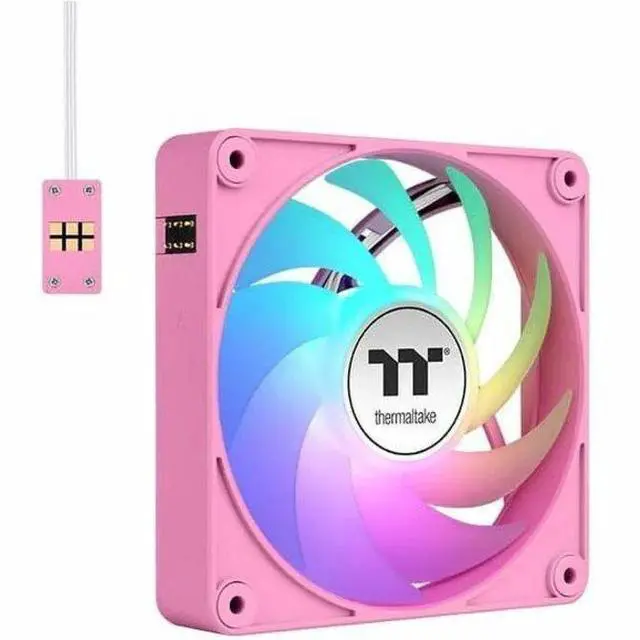Alt view image 15 of 15 - Thermaltake CT140 EX ARGB Sync PC Cooling Fan 3 Pack, PWM 500~1800 RPM, 5V Motherboard Sync, 16.8 Million Colors 9 LEDs, MagForce 2.0 Connectors, Hydraulic Bearing, Bubble Pink, CL-F221-PL14PK-A
