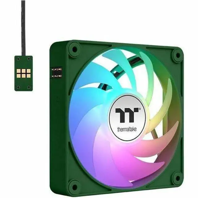 Alt view image 11 of 15 - Thermaltake CT140 EX ARGB Sync PC Cooling Fan 3 Pack, PWM 500~1800 RPM, 5V Motherboard Sync, 16.8 Million Colors 9 LEDs, MagForce 2.0 Connectors, Hydraulic Bearing, Racing Green, CL-F222-PL14RG-A
