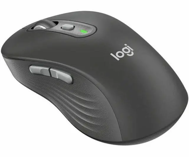 Alt view image 2 of 6 - Logitech Signature Plus M750 Mouse - Optical - Wireless - 32.81 ft - Bluetooth/Radio Frequency - 2.40 GHz - Graphite - USB - 2000 dpi - Scroll Wheel - 6 Button(s) - Small/Medium Hand/Palm Size - 1 x A