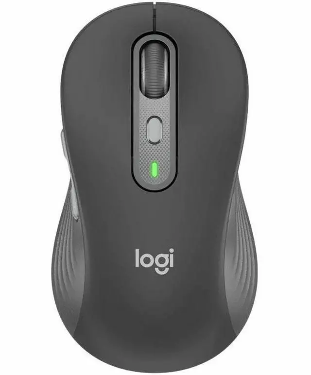 Alt view image 3 of 6 - Logitech Signature Plus M750 Mouse - Optical - Wireless - 32.81 ft - Bluetooth/Radio Frequency - 2.40 GHz - Graphite - USB - 2000 dpi - Scroll Wheel - 6 Button(s) - Small/Medium Hand/Palm Size - 1 x A