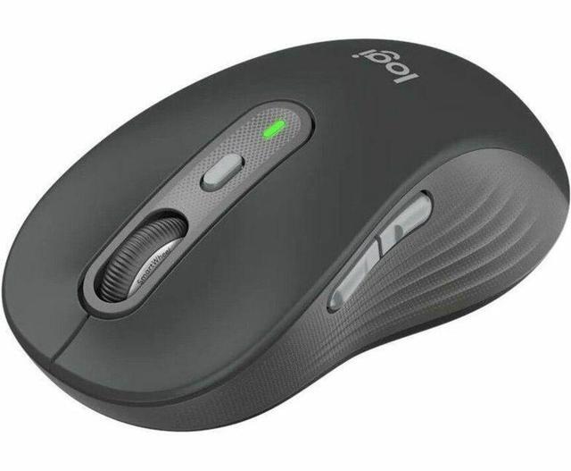 Alt view image 5 of 6 - Logitech Signature Plus M750 L Mouse - Optical - Wireless - 32.81 ft - Bluetooth/Radio Frequency - 2.40 GHz - Graphite - USB - 2000 dpi - Scroll Wheel - 6 Button(s) - Large Hand/Palm Size - 1 x AA Bat