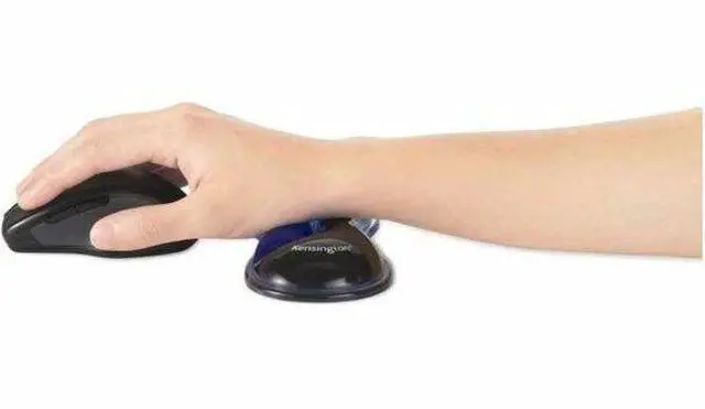 Alt view image 6 of 8 - Kensington Slim Duo Gel Mouse/Trackball Wrist Rest - 0.87" x 7.56" x 2.83" Dimension - Black, Blue - Gel - Strain Resistant - Mouse - Retail - 1