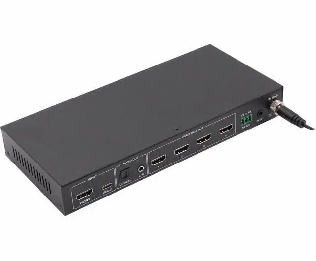 Alt view image 3 of 6 - Eaton Tripp Lite Series 1x4 Video Wall Controller - 4K 60 Hz, 1 HDMI/USB-C Input, 4 HDMI Outputs, HDR, 4:4:4 - 3840 x 2160 - 4K, 4K UHD - 1 x 4 - Display, Monitor, TV, Projector, Blu-ray Disc Player,