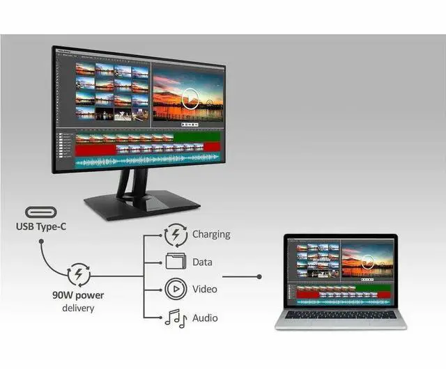 Alt view image 3 of 20 - ViewSonic VP2456A 24 Inch 1080p IPS Monitor with Advanced Ergonomics, ColorPro 100% sRGB Rec 709, Pantone Validated, 14-bit 3D LUT, 120Hz, USB, HDMI, DisplayPort, 90W USB C for Home and Office