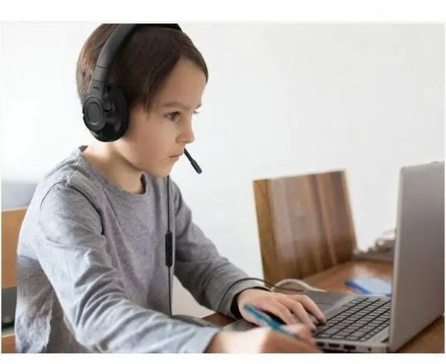 Alt view image 2 of 7 - Belkin SoundForm Inspire high-quality Wired Over-Ear Headset for Kids - Black