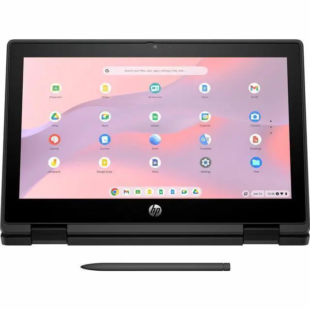 Alt view image 4 of 7 - HP Fortis Flip G1m 11.6" Touchscreen Convertible 2 in 1 Chromebook - HD - Octa-core (ARM Cortex A76 + Cortex A55) - 32 GB Flash Memory - English Keyboard - Jet Black - MediaTek Kompanio 520 Chip