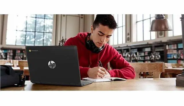 Alt view image 7 of 7 - HP Fortis Flip G1m 11.6" Touchscreen Convertible 2 in 1 Chromebook - HD - Octa-core (ARM Cortex A76 + Cortex A55) - 32 GB Flash Memory - English Keyboard - Jet Black - MediaTek Kompanio 520 Chip