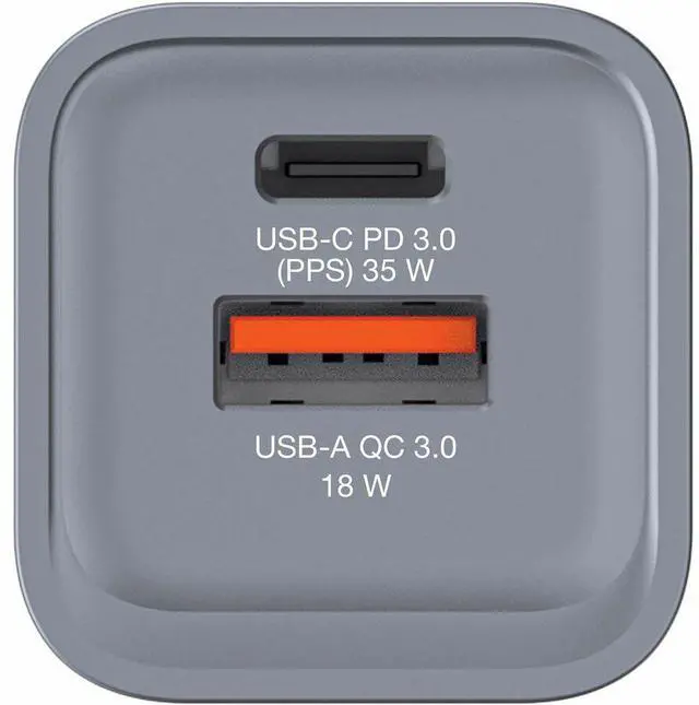 Alt view image 7 of 9 - Verbatim 35W 2-Port GaN Wall Charger - 35 W - 120 V AC, 230 V AC Input - 1