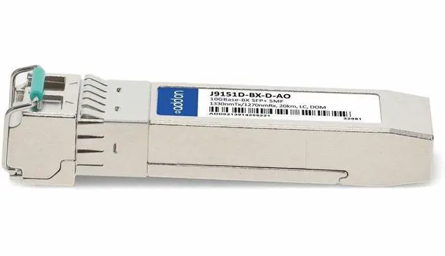 Alt view image 5 of 7 - AddOn HP SFP+ Module - For Data Networking, Optical Network - 1 x LC 10GBase-BX Network - Optical Fiber - Single-mode - 10 Gigabit Ethernet - 10GBase-BX - Hot-swappable - 1 - TAA Compliant