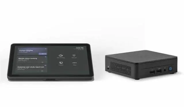 Main image of Logitech BASE Microsoft Teams Rooms (no AV) with Tap + ASUS® NUC - For Video Conferencing, Meeting Room - 1280 x 800 Video (Live) - WXGA - 2 x HDMI Out - USB