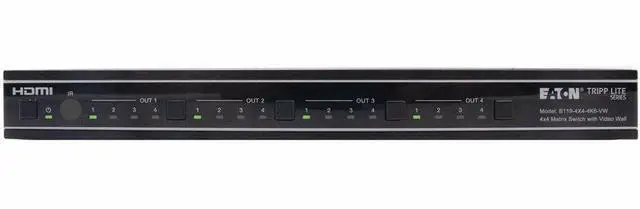 Alt view image 2 of 5 - Eaton Tripp Lite Series 4x4 HDMI Matrix Switch with Video Wall Controller - 4K 60 Hz, 4 HDMI Inputs, 4 HDMI Outputs, HDR, 4:4:4, Multi-Resolution Support - 3840 x 2160 - 4K, 4K UHD - 1080p4 x 4 - Disp