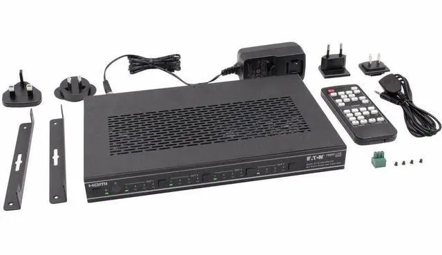 Alt view image 4 of 5 - Eaton Tripp Lite Series 4x4 HDMI Matrix Switch with Video Wall Controller - 4K 60 Hz, 4 HDMI Inputs, 4 HDMI Outputs, HDR, 4:4:4, Multi-Resolution Support - 3840 x 2160 - 4K, 4K UHD - 1080p4 x 4 - Disp
