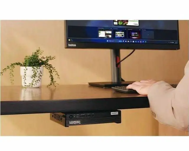 Alt view image 5 of 9 - Lenovo ThinkCentre M75q Gen 5 12RQ000PUS Desktop Computer - AMD Ryzen 3 PRO 8300GE - 16 GB - 1 TB SSD - Tiny - Black - AMD PRO 600 Chip - Windows 11 Pro - AMD Radeon 740M DDR5 SDRAM - English Keyboard