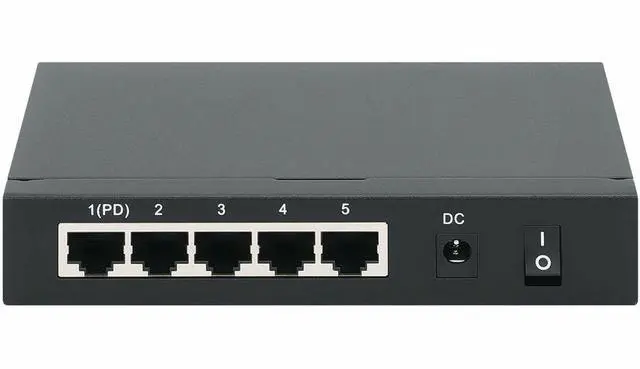 Alt view image 6 of 7 - Eaton Tripp Lite Series 5-Port 10/100/1000 Mbps PoE-Powered Desktop Gigabit Ethernet Unmanaged Switch with PoE+ Pass-Through, 65W, Metal Enclosure - 5 Ports - Gigabit Ethernet - 10/100/1000Base-T - 2
