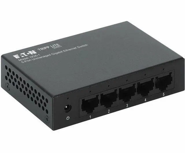 Alt view image 7 of 7 - Eaton Tripp Lite Series 5-Port 10/100/1000 Mbps Desktop Gigabit Ethernet Unmanaged Switch, Metal Enclosure - 5 Ports - Gigabit Ethernet - 10/100/1000Base-T - 2 Layer Supported - 1.60 W Power Consumpti