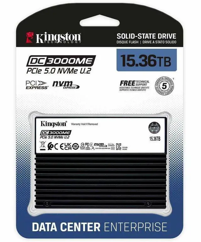Alt view image 4 of 11 - Kingston SEDC3000ME/7T6 DC3000ME 7.68 TB Solid State Drive - 2.5" Internal - U.2 (PCI Express NVMe 5.0 x4) - Server, Data Center Device Supported-1 DWPD- 14016 TB TBW - 256-bit AES Encryption Standard