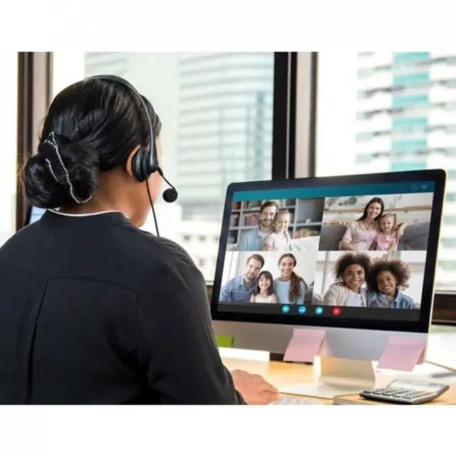 Alt view image 4 of 9 - Aluratek Wired USB Headset with Noise Reducing Boom Mic, Black AWHU01FJ