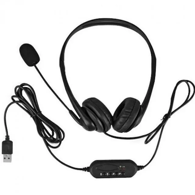 Alt view image 7 of 9 - Aluratek Wired USB Headset with Noise Reducing Boom Mic, Black AWHU01FJ
