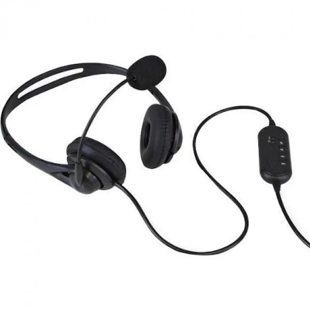 Alt view image 9 of 9 - Aluratek Wired USB Headset with Noise Reducing Boom Mic, Black AWHU01FJ
