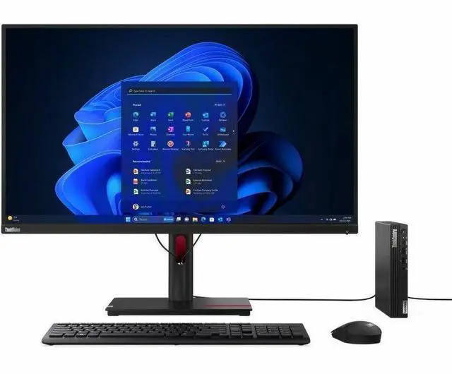 Alt view image 2 of 9 - Lenovo ThinkCentre M75q Gen 5 12RQ000RUS Desktop Computer - AMD Ryzen 7 PRO 8700GE - 16 GB - 1 TB SSD - Tiny - Black - AMD PRO 600 Chip - Windows 11 Pro - AMD Radeon 780M DDR5 SDRAM - English Keyboard