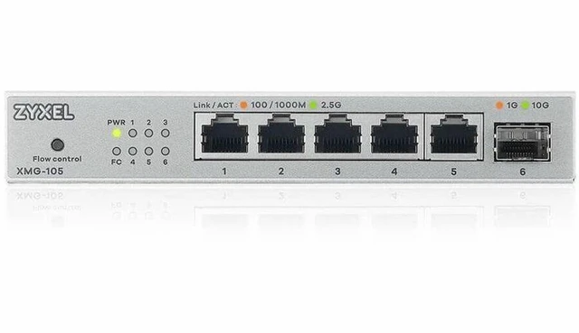 Alt view image 2 of 5 - Zyxel 5-Port 2.5G Unmanaged Switch with 10G Uplink XMG-105