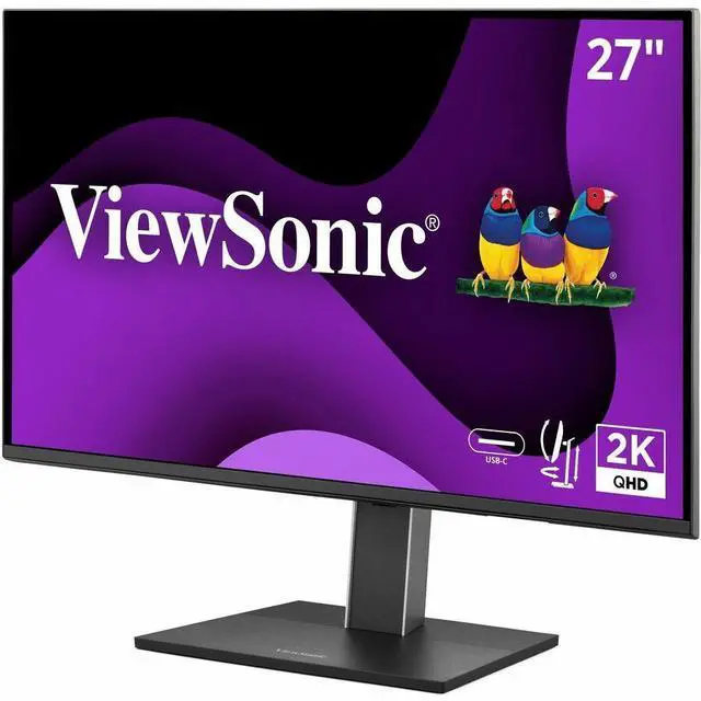 Alt view image 9 of 20 - ViewSonic VG2752-2K 27" IPS 1440p Ergonomic Monitor with Tilt, Swivel, Pivot, Height Adjust, 100Hz, USB Hub, HDMI, DisplayPort, and 65W USB-C Inputs