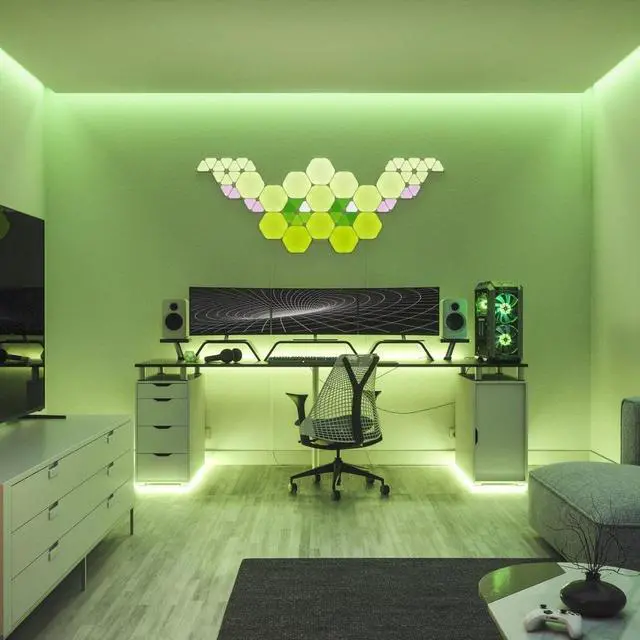Alt view image 12 of 16 - nanoleaf NL427003HX7P Hexagon Light Panels - Smarter Kit - 7 Panels