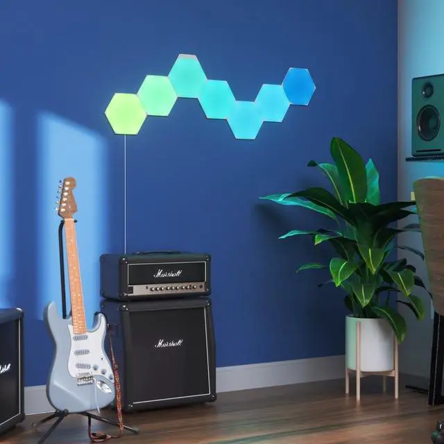 Alt view image 13 of 16 - nanoleaf NL427003HX7P Hexagon Light Panels - Smarter Kit - 7 Panels