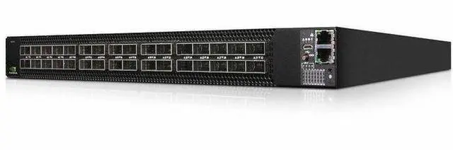 Alt view image 2 of 3 - NVIDIA Spectrum-2 SN3420 - Switch - L3 - Managed - 48 x 25 Gigabit SFP28 + 12 x 100 Gigabit QSFP28 - back to front airfl