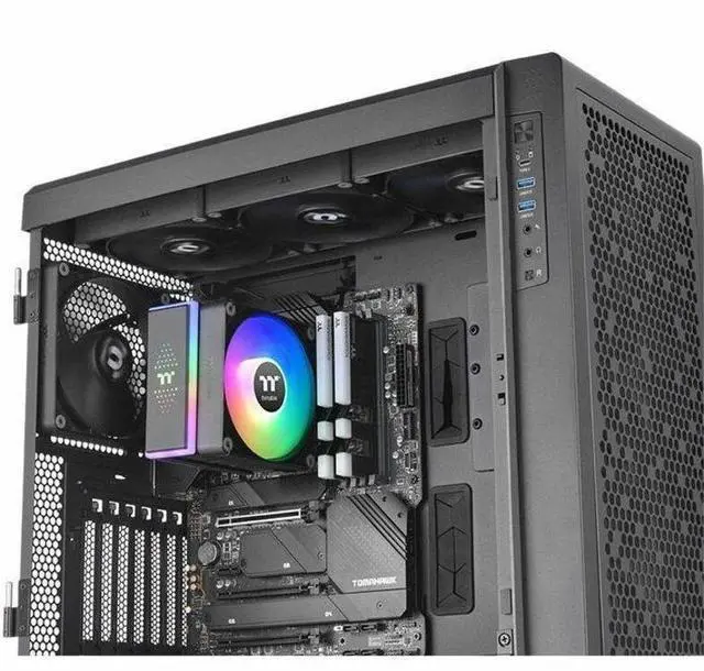 Alt view image 2 of 13 - Thermaltake ASTRIA 200 ARGB Lighting CPU Cooler - 4.72" Maximum Fan Diameter - 1 x Fan(s) - 4 x Heat Pipe(s) - 65 CFM Maximum Airflow - 1800 rpm - 5V ARGB Header, 2510 - 4Pin - Compatible Intel S