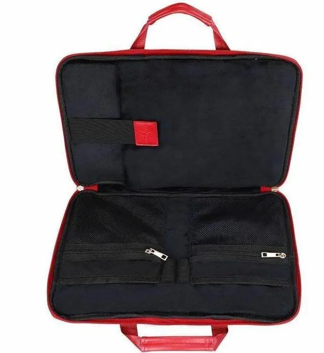 Alt view image 6 of 8 - Sandy Lisa Capri Carrying Case (Sleeve) for 14" Notebook - Red - Scratch Resistant - Chevron Printed - Handle - 10.4" Height x 15.4" Width x 1" Depth