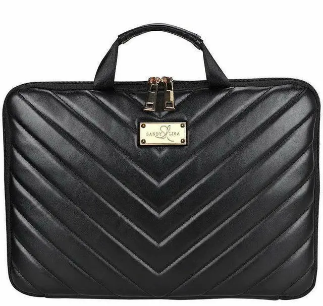 Alt view image 6 of 8 - Sandy Lisa Capri Carrying Case (Sleeve) for 14" Notebook - Black - Scratch Resistant - Chevron Printed - Handle - 10.4" Height x 15.4" Width x 1" Depth