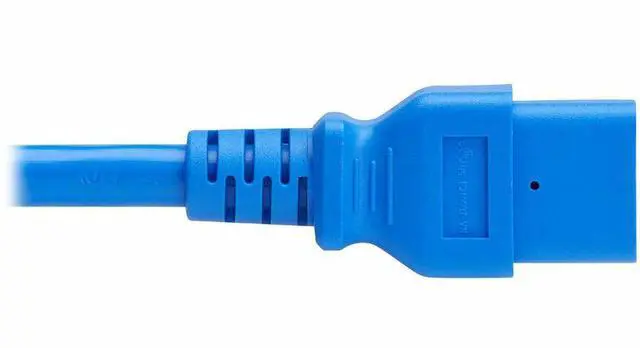 Alt view image 4 of 7 - Eaton Tripp Lite Series Power Cord, C20 to C21 - Heavy-Duty, 20A, 250V, 12 AWG, 6 ft. (1.8 m), Blue - For Network Switch, PDU, UPS, Switch, Server, Network Device, Rack, Blade Server, Router