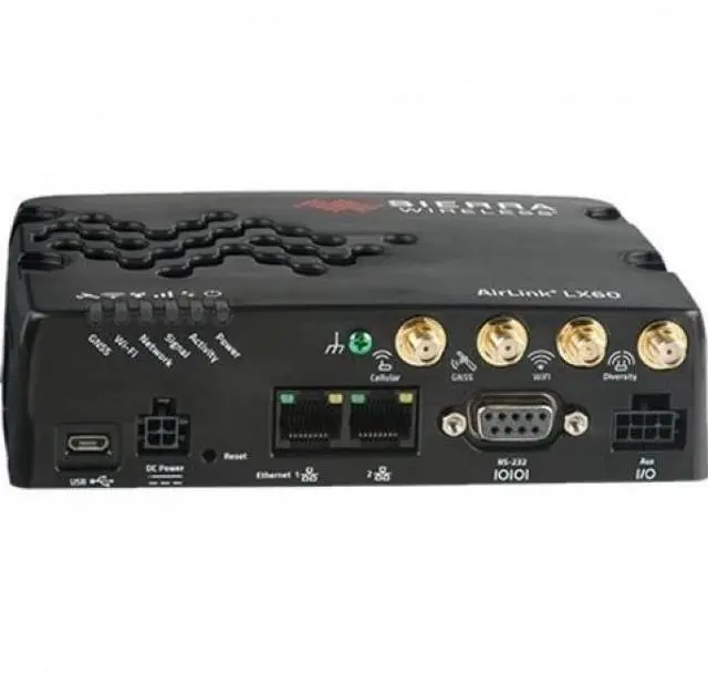 Alt view image 2 of 5 - Sierra Wireless AirLink LX60 Cellular, Ethernet Modem/Wireless Router - 4G - LTE 1900, LTE 850, LTE 700, LTE 1700, WCDMA 1900, WCDMA 850 - LTE, HSPA+, GPRS - 2 x Network Port - USB - Gigabit Ethernet