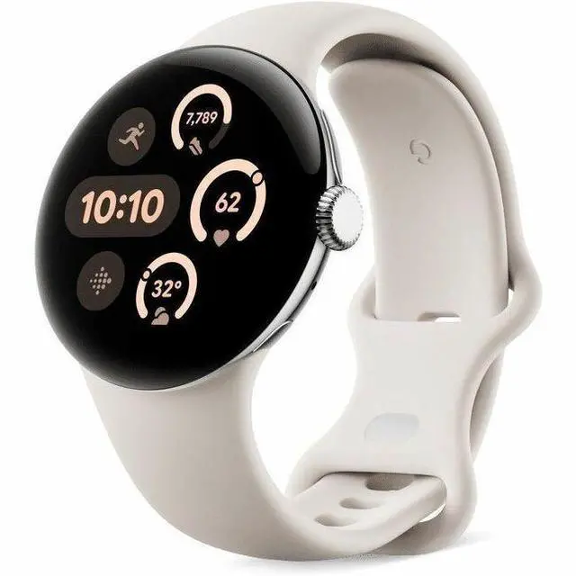 Alt view image 2 of 15 - Google Pixel Watch 3 (41mm) - Android Smartwatch with Heart Rate Tracking, Advanced Running from Fitbit, Fitness Insights, 24-Hour Battery - Polished Silver Aluminum Case - Porcelain Band - Wi-Fi