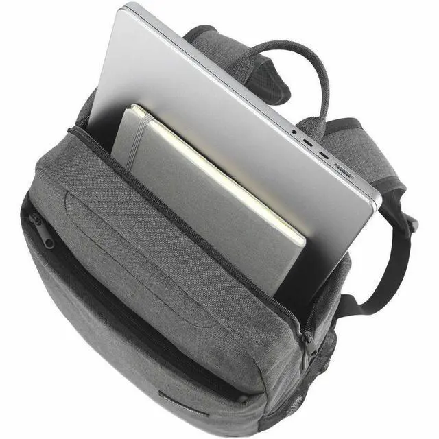 Alt view image 4 of 10 - Kensington Simply Portable Lite Carrying Case (Backpack) for 16" - Gray - Water Resistant, Strain Resistant - Polyester, Mesh Fabric Body - Shoulder Strap, Handle