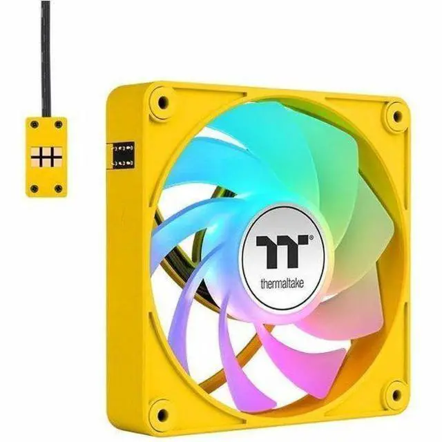 Alt view image 9 of 16 - Thermaltake CT140 EX Reverse ARGB Sync PC Cooling Fan 3 Pack, 500~1800 RPM, 5V Mobo Sync, 16.8 Million Colors 9 LEDs, MagForce 2.0 Connectors, Hydraulic Bearing, Bumblebee, CL-F227-PL14BB-A
