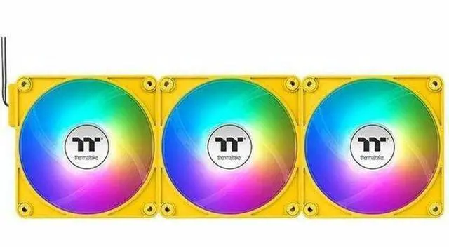 Alt view image 10 of 16 - Thermaltake CT140 EX Reverse ARGB Sync PC Cooling Fan 3 Pack, 500~1800 RPM, 5V Mobo Sync, 16.8 Million Colors 9 LEDs, MagForce 2.0 Connectors, Hydraulic Bearing, Bumblebee, CL-F227-PL14BB-A