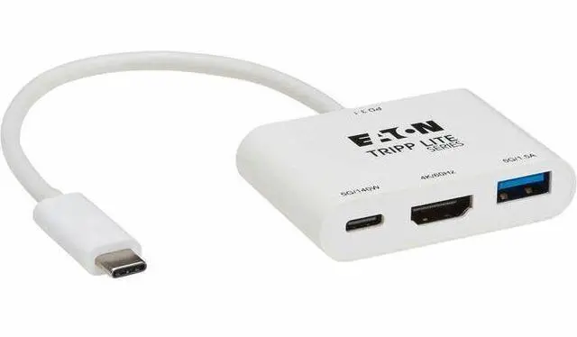 Main image of Eaton Tripp Lite Series USB-C Multiport Adapter - 4K 60 Hz HDMI, USB-A and USB-C Hub Ports, USB 3.2 Gen 1, 140W PD Charging, HDR, HDCP 2.3 - 1 x USB 3.2 (Gen 1) Type C - Male - 1 x HDMI Digital Audio/