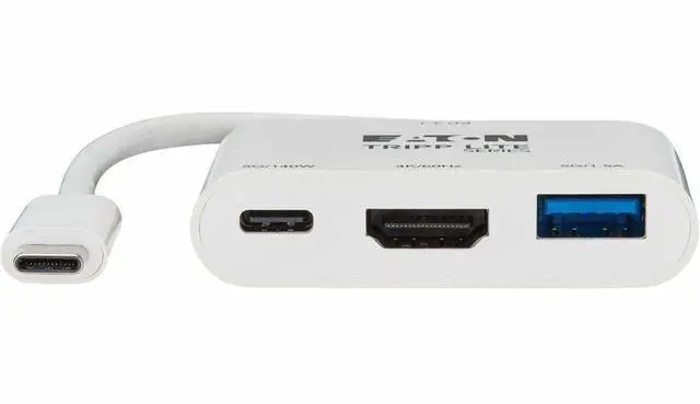 Alt view image 3 of 7 - Eaton Tripp Lite Series USB-C Multiport Adapter - 4K 60 Hz HDMI, USB-A and USB-C Hub Ports, USB 3.2 Gen 1, 140W PD Charging, HDR, HDCP 2.3 - 1 x USB 3.2 (Gen 1) Type C - Male - 1 x HDMI Digital Audio/