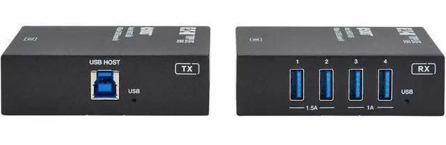 Alt view image 7 of 7 - Eaton Tripp Lite Series HDBaseT-USB3 over Cat6a Extender Kit - 4 USB-A 3.2 Gen 1 Ports - PoC, RS-232 - Up to 328 ft. (100 m) -2 x Network (RJ-45) - 7x USB - 328.08 ft Extended Range   BHDBT3-USB
