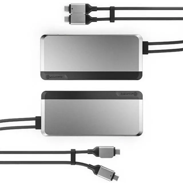 Alt view image 11 of 15 - alogic usb-c 10-in-1 super dock, dual display- 4k@60hz, 2 hdmi, usb c (100w pd & data 5g), 3.5mm jack, ethernet port, micro/sd card, 100w pd for macbook pro/air, xps and more
