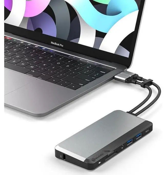 Alt view image 14 of 15 - alogic usb-c 10-in-1 super dock, dual display- 4k@60hz, 2 hdmi, usb c (100w pd & data 5g), 3.5mm jack, ethernet port, micro/sd card, 100w pd for macbook pro/air, xps and more