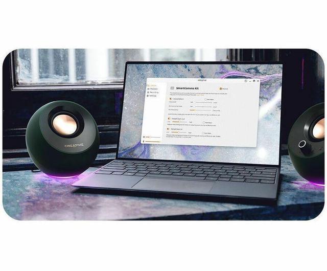 Alt view image 8 of 8 - Creative Pebble Pro Minimalist 2.0 USB-C Speakers with Bluetooth, RGB Lighting - Black