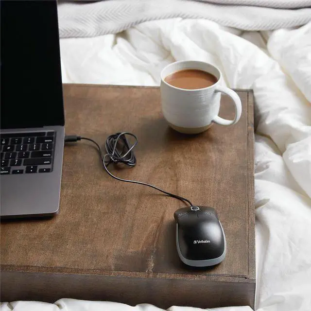Alt view image 3 of 8 - Verbatim Silent Wired Optical Mouse USB-C Black
