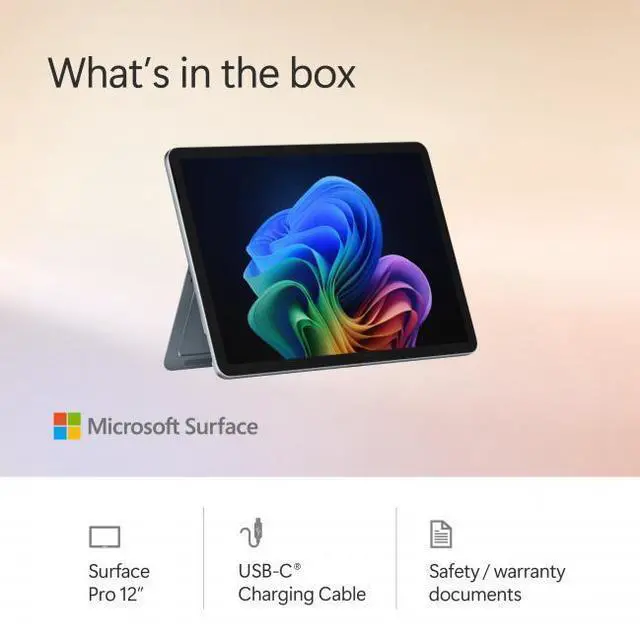 Alt view image 2 of 7 - Microsoft 12" Surface Pro Copilot+ PC, Snapdragon X Plus 8-Core, 16GB RAM, 512GB UFS, Device Only, Ocean, Latest Model